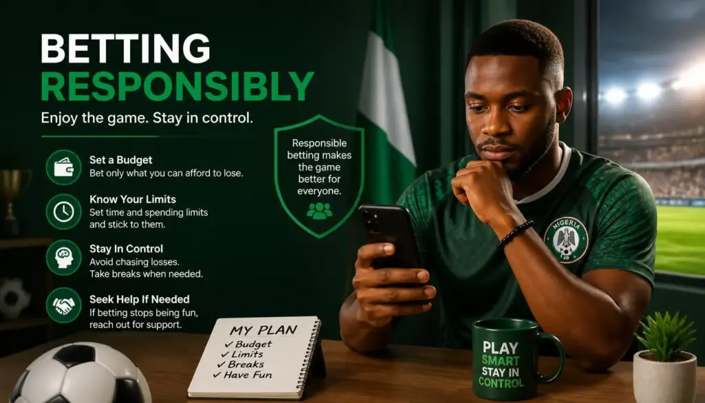 Sports betting responsible gambling illustration